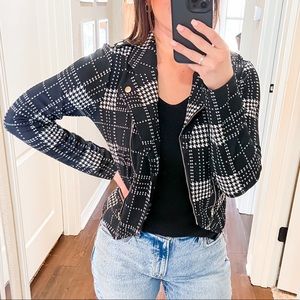 Black and White Cropped Jacket